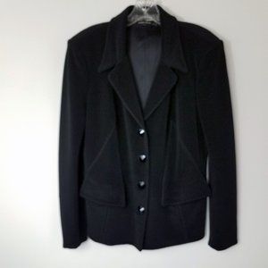 Giorgio Armani Size 14 Women's Black Lined Button Down Blazer Coat Jacket